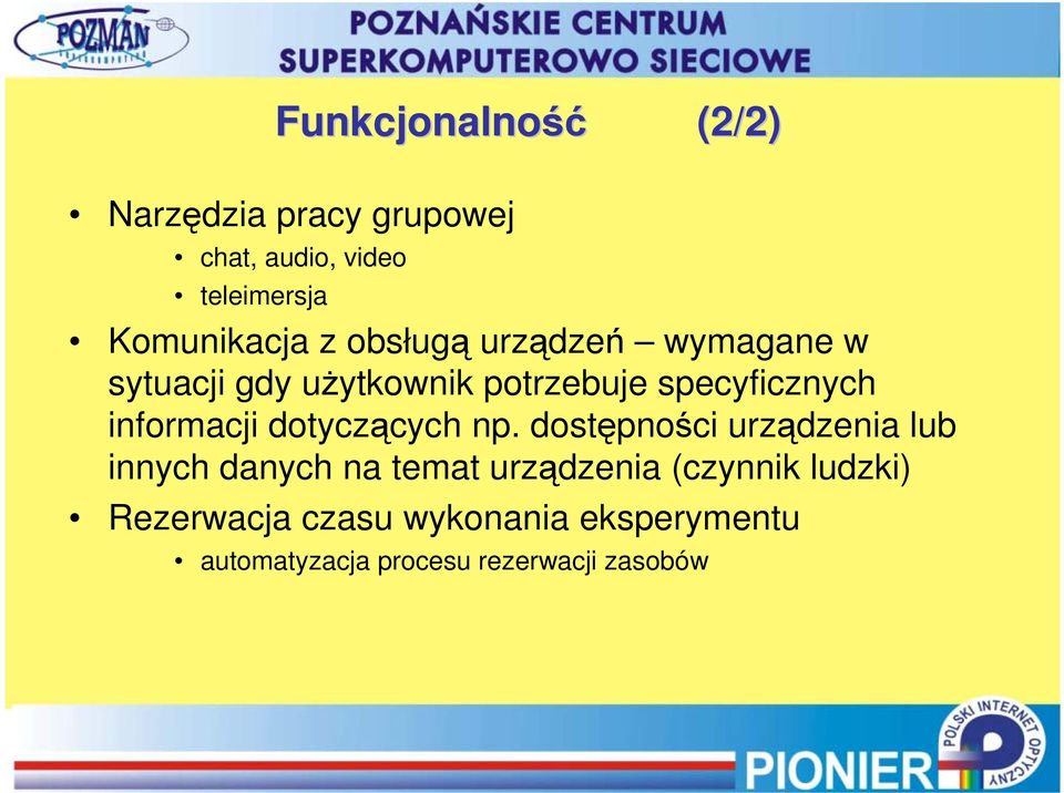 informacji dotyczących np.