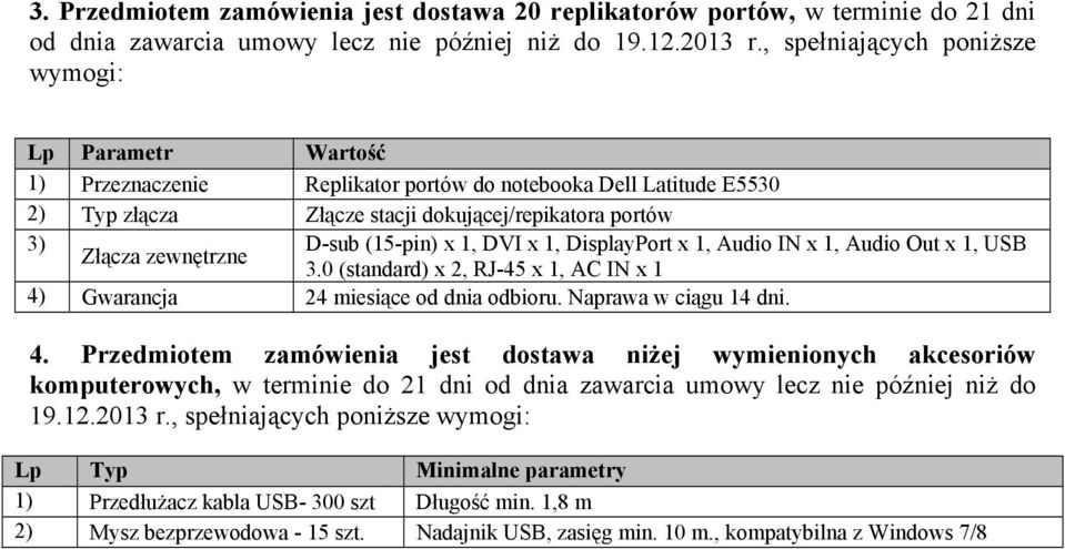 Audio IN x 1, Audio Out x 1, USB Złącza zewnętrzne 3.0 (standard) x 2, RJ-45 x 1, AC IN x 1 4)