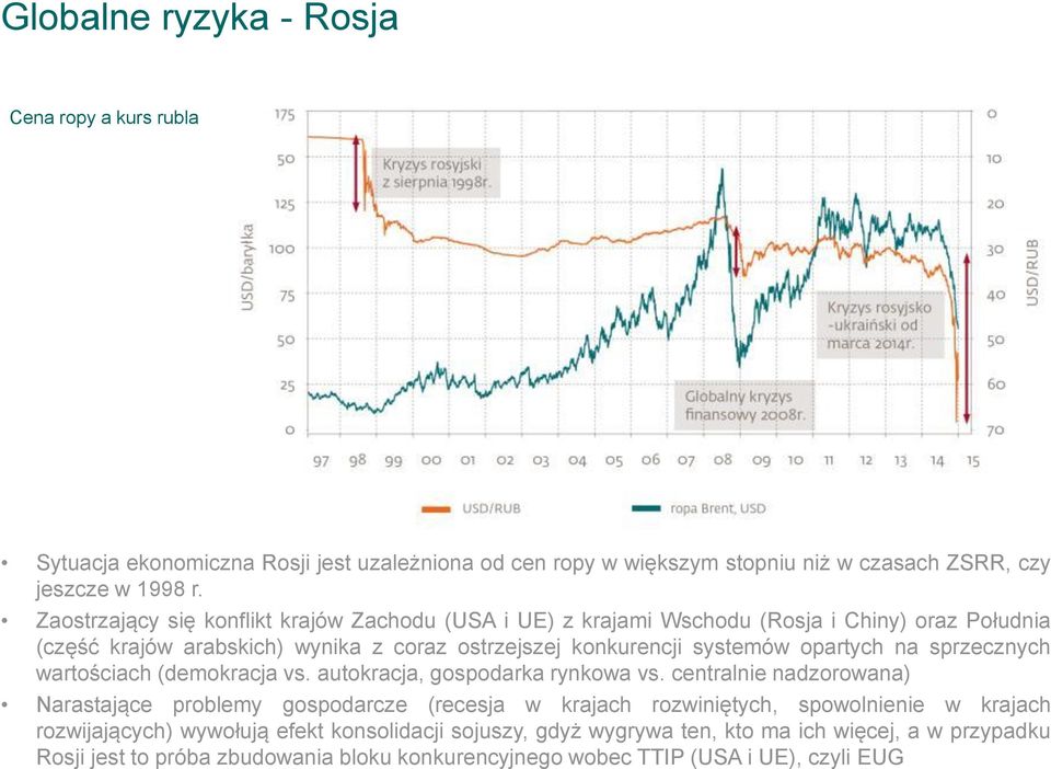 na sprzecznych wartościach (demokracja vs. autokracja, gospodarka rynkowa vs.