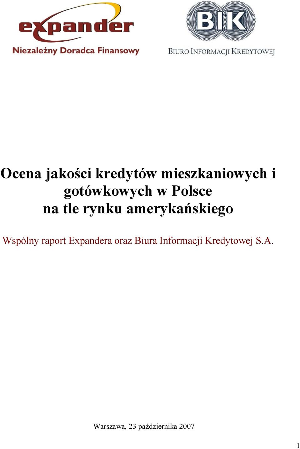 amerykańskiego Wspólny raport Expandera oraz