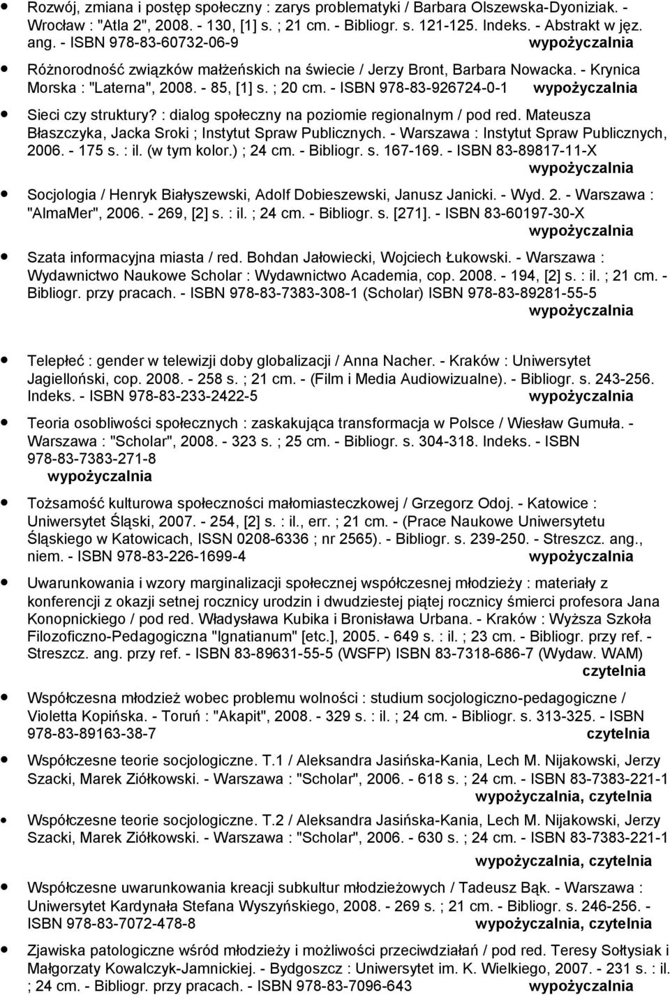 - ISBN 978-83-926724-0-1 Sieci czy struktury? : dialog społeczny na poziomie regionalnym / pod red. Mateusza Błaszczyka, Jacka Sroki ; Instytut Spraw Publicznych.