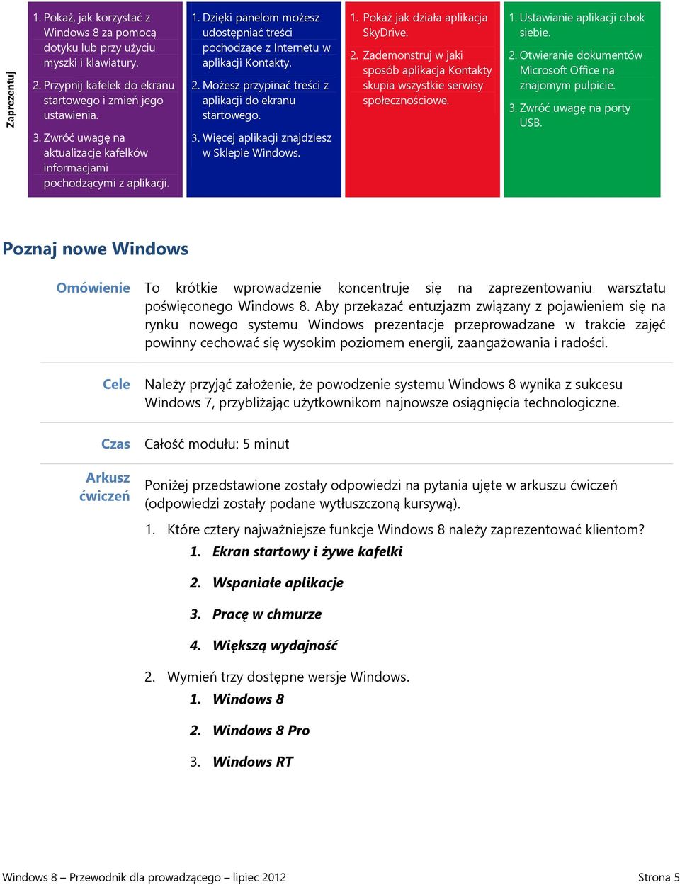 Możesz przypinać treści z aplikacji do ekranu startowego. 3. Więcej aplikacji znajdziesz w Sklepie Windows. 1. Pokaż jak działa aplikacja SkyDrive. 2.