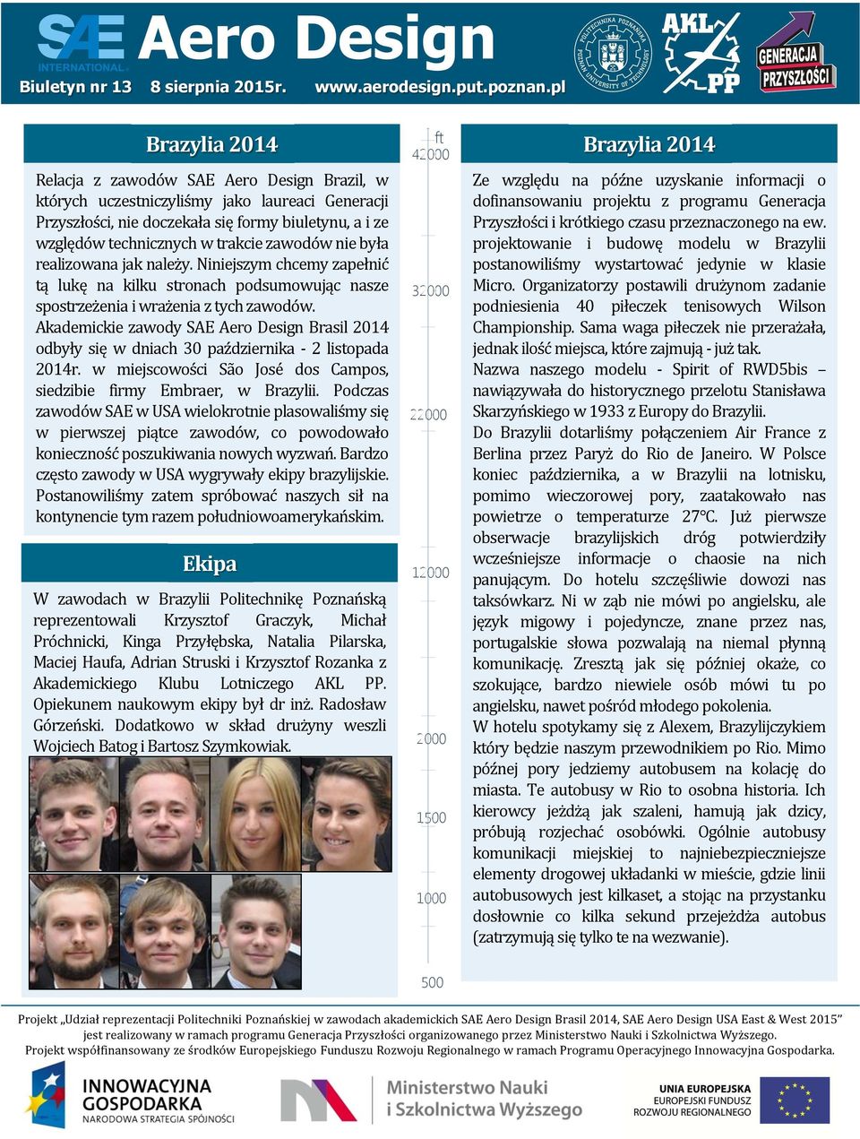 Akademickie zawody SAE Aero Design Brasil 2014 odbyły się w dniach 30 października - 2 listopada 2014r. w miejscowości São José dos Campos, siedzibie firmy Embraer, w Brazylii.