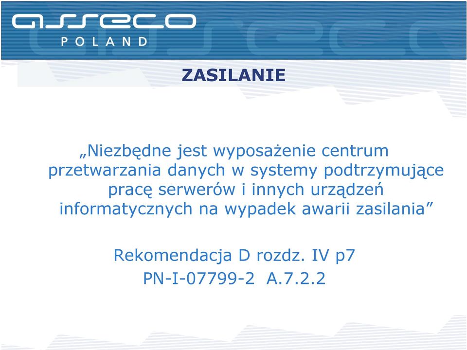 serwerów i innych urządzeń informatycznych na wypadek