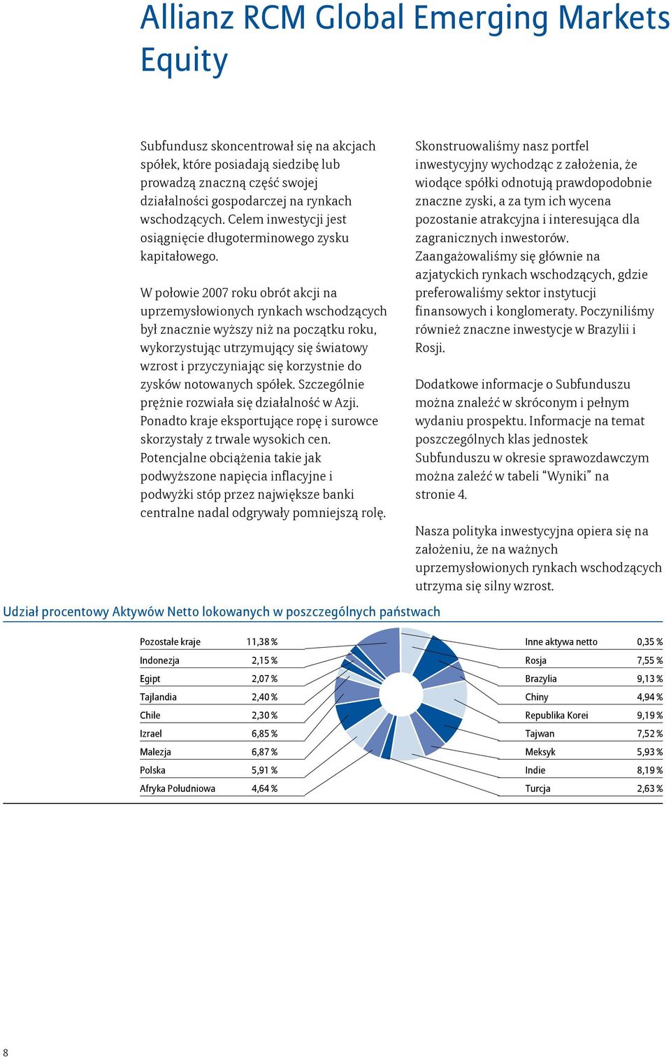 W połowie 2007 roku obrót akcji na uprzemysłowionych rynkach wschodzących był znacznie wyższy niż na początku roku, wykorzystując utrzymujący się światowy wzrost i przyczyniając się korzystnie do