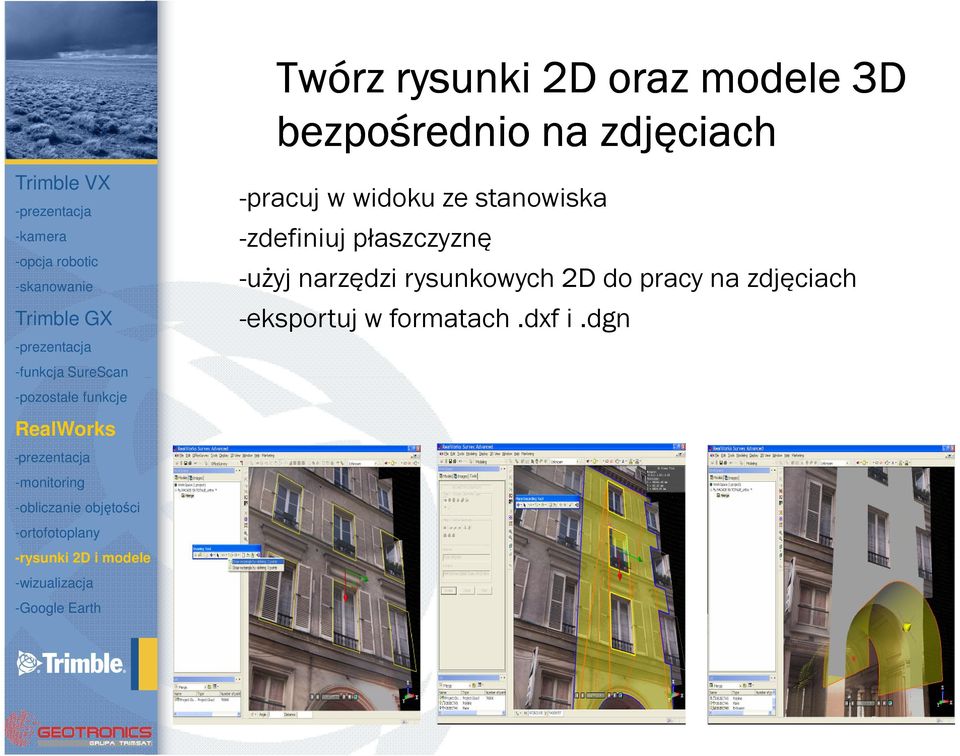 -monitoring -obliczanie objtoci -ortofotoplany -rysunki 2D i