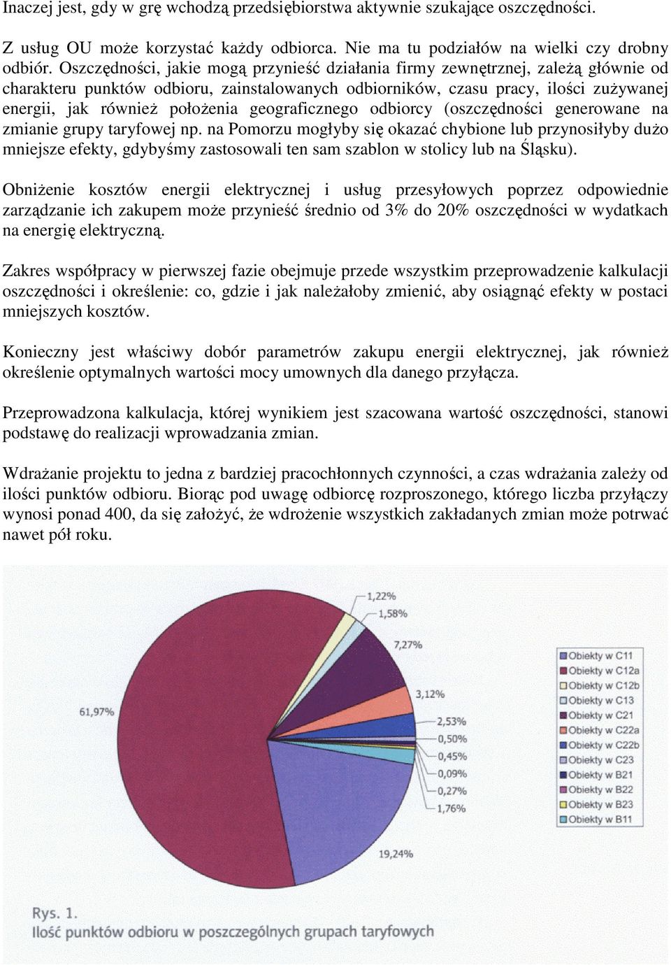 geograficznego odbiorcy (oszczędności generowane na zmianie grupy taryfowej np.