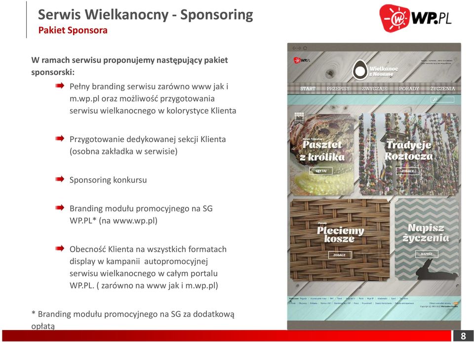 serwisie) Sponsoring konkursu Brandingmodułu promocyjnego na SG WP.PL* (na www.wp.