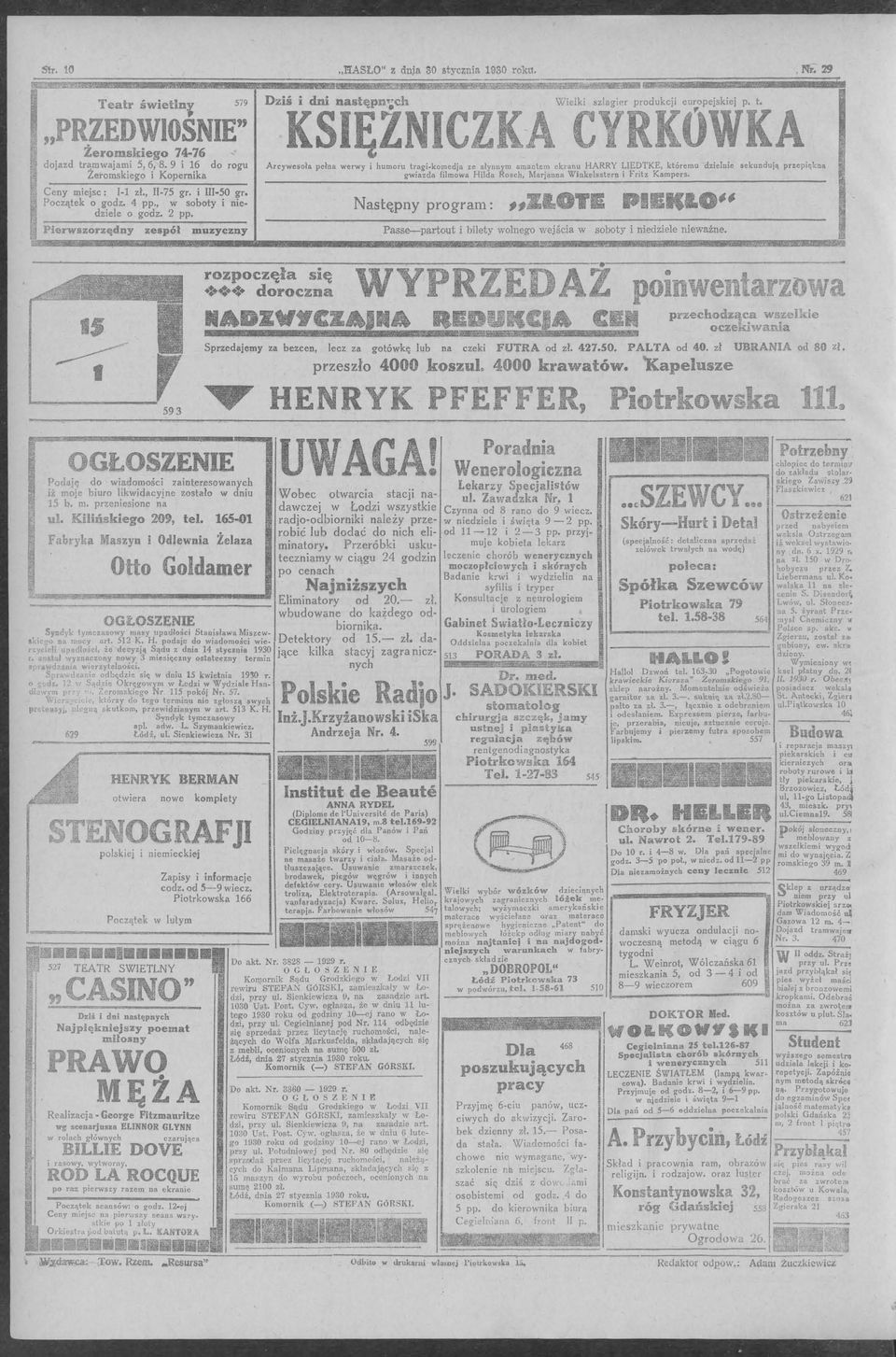 EDTKE, któremu dzielnie sekundują przepii:kna gwiazda filmowa Hilda Rosch, Marjanna Winke!sstern i Fritz Kampers.