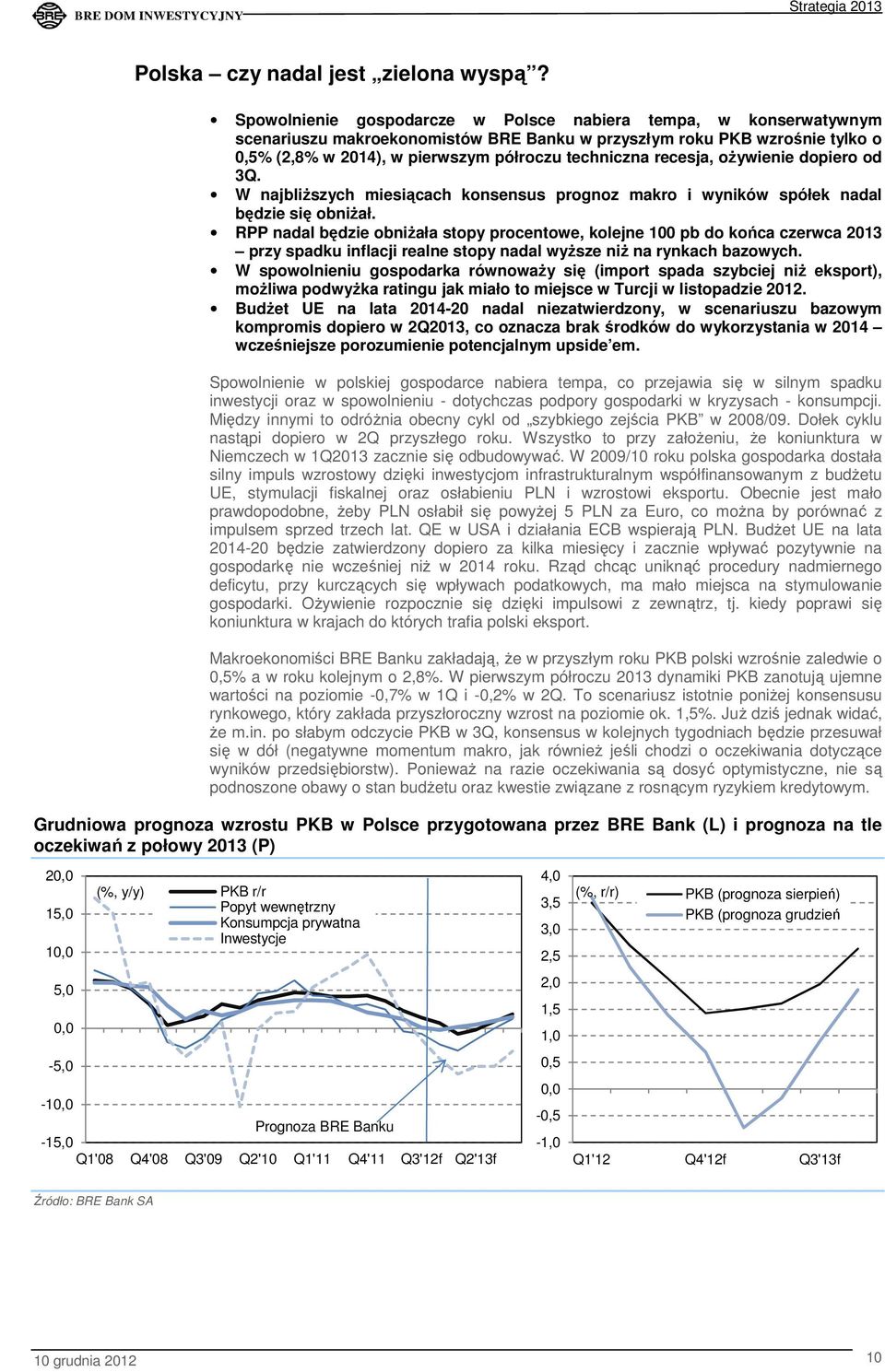 recesja, ożywienie dopiero od 3Q. W najbliższych miesiącach konsensus prognoz makro i wyników spółek nadal będzie się obniżał.