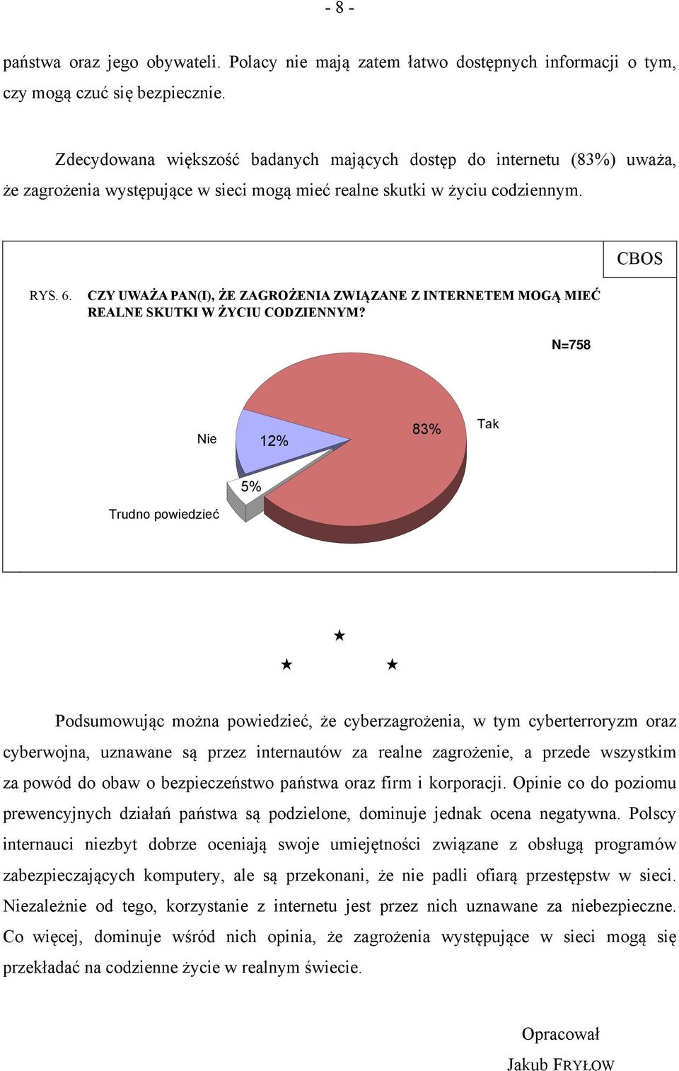 CZY UWAŻA PAN(I), ŻE ZAGROŻENIA ZWIĄZANE Z INTERNETEM MOGĄ MIEĆ REALNE SKUTKI W ŻYCIU CODZIENNYM?