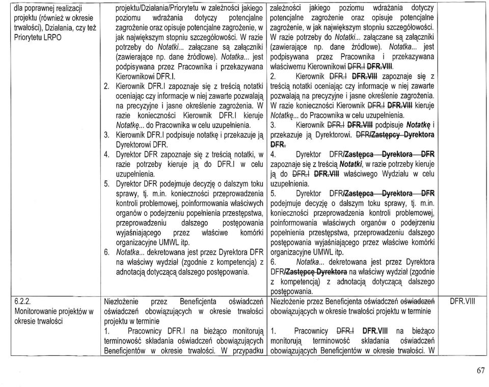 najwie_kszym stopniu szczegotowosci. W razie potrzeby do Notatki... zalaczane sq_ zalaczniki (zawierajace np. dane zrodtowe). Notatka... jest podpisywana przez Pracownika i przekazywana Kierownikowi.