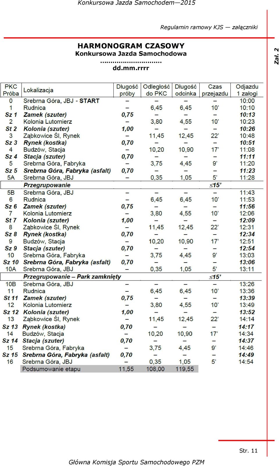 załączniki HARMONOGRAM CZASOWY