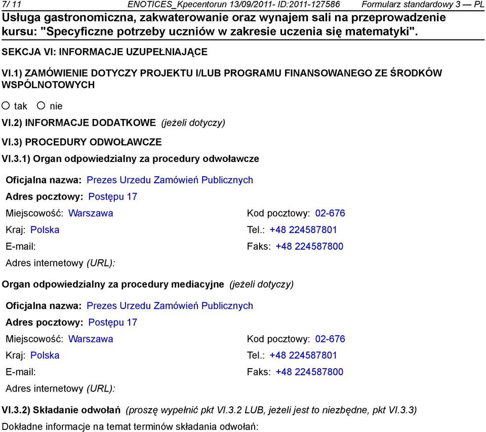 PROCEDURY ODWOŁAWCZE VI.3.