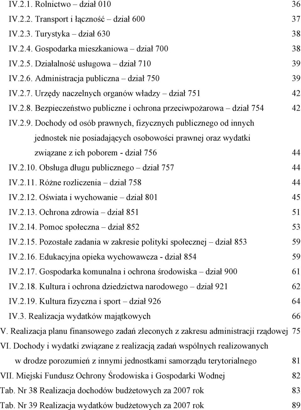 Dochody od osób prawnych, fizycznych publicznego od innych jednostek nie posiadających osobowości prawnej oraz wydatki związane z ich poborem - dział 756 44 IV.2.10.