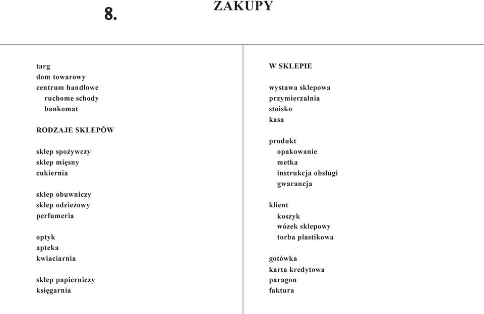 papierniczy księgarnia W SKLEPIE wystawa sklepowa przymierzalnia stoisko kasa produkt opakowanie metka