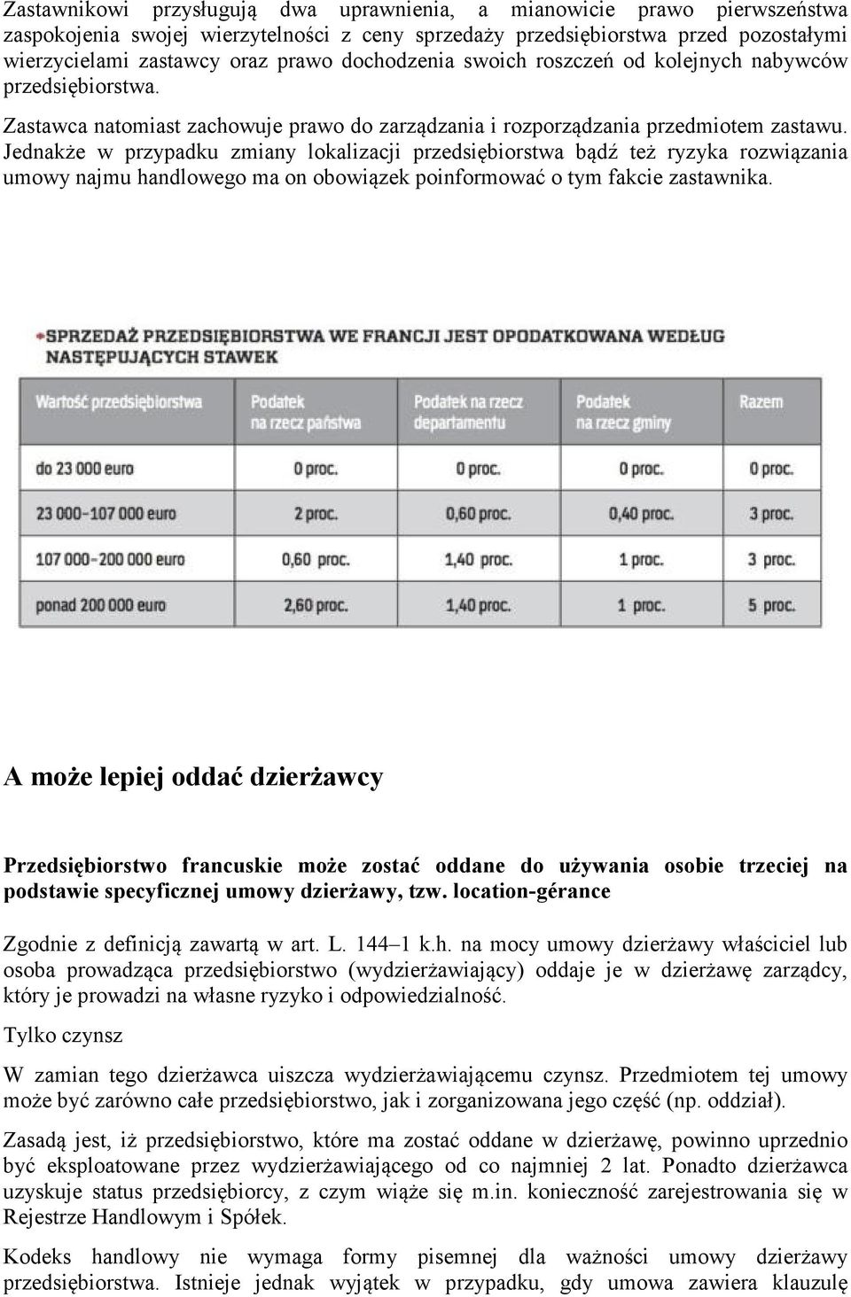 Jednakże w przypadku zmiany lokalizacji przedsiębiorstwa bądź też ryzyka rozwiązania umowy najmu handlowego ma on obowiązek poinformować o tym fakcie zastawnika.