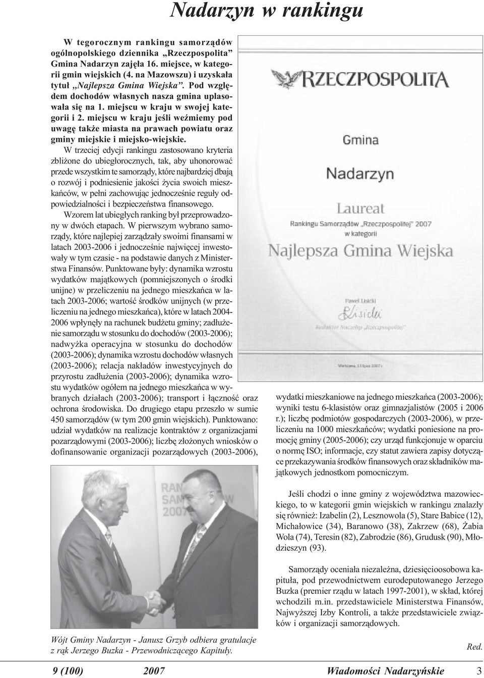 miejscu w kraju jeœli weÿmiemy pod uwagê tak e miasta na prawach powiatu oraz gminy miejskie i miejsko-wiejskie.