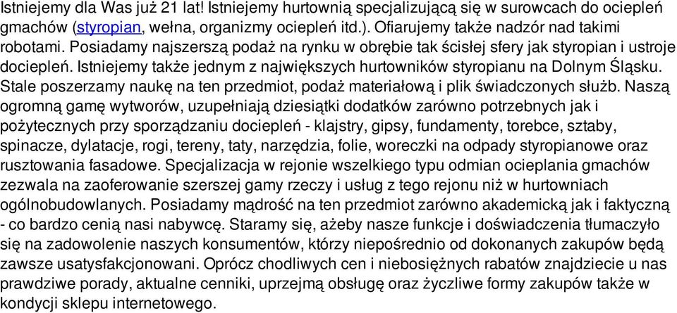 Stale poszerzamy naukę na ten przedmiot, podaż materiałową i plik świadczonych służb.