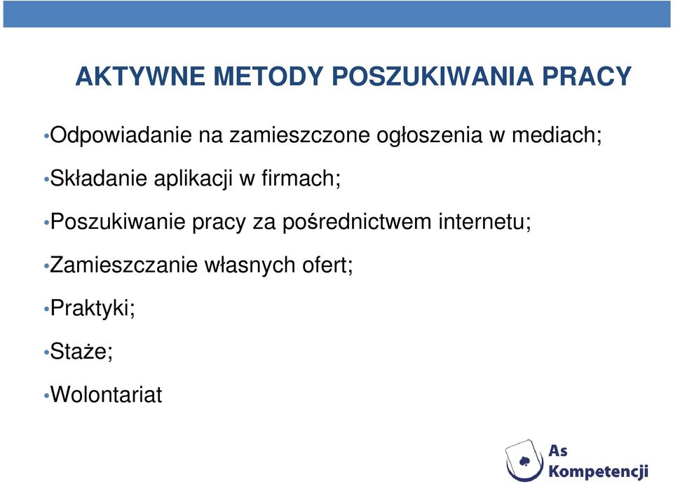 w firmach; Poszukiwanie pracy za pośrednictwem