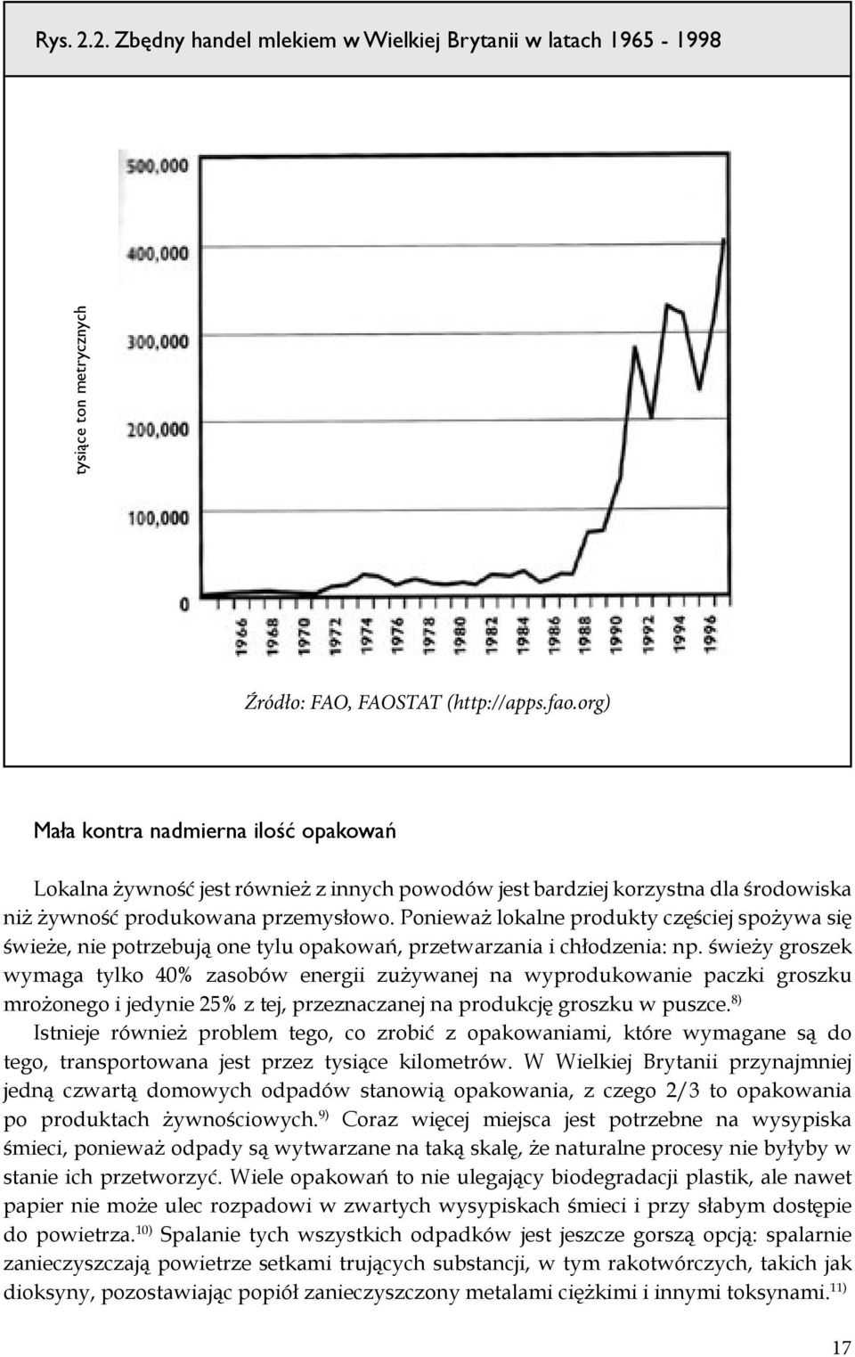 Ponieważ lokalne produkty częściej spożywa się świeże, nie potrzebują one tylu opakowań, przetwarzania i chłodzenia: np.