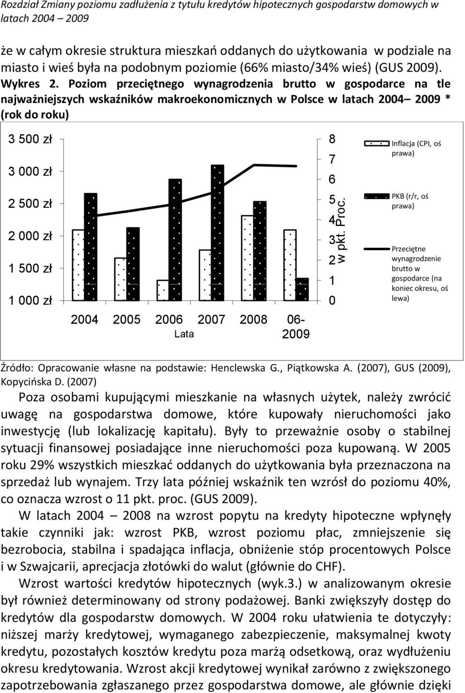 była na podobnym poziomie (66% miasto/34% wieś) (GUS 2009). Wykres 2.