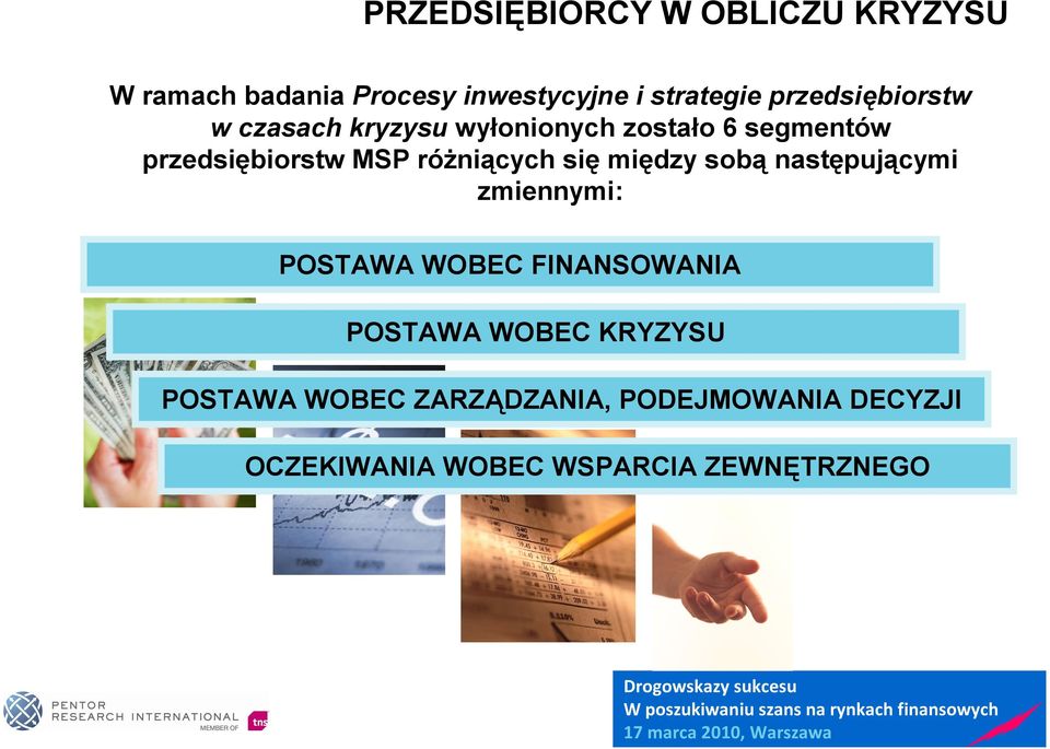 różniących się między sobą następującymi zmiennymi: POSTAWA WOBEC FINANSOWANIA POSTAWA