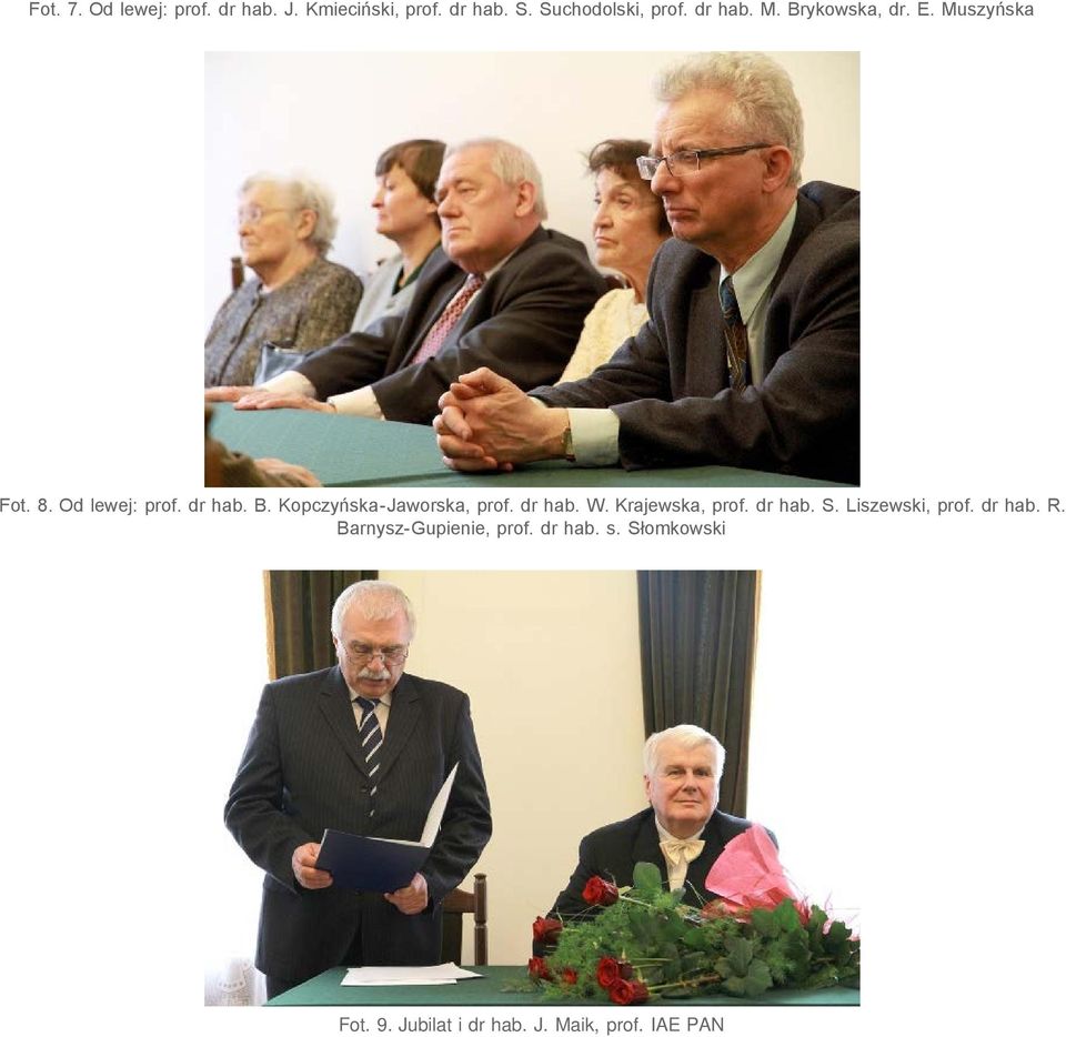 dr hab. W. Krajewska, prof. dr hab. S. Liszewski, prof. dr hab. R.