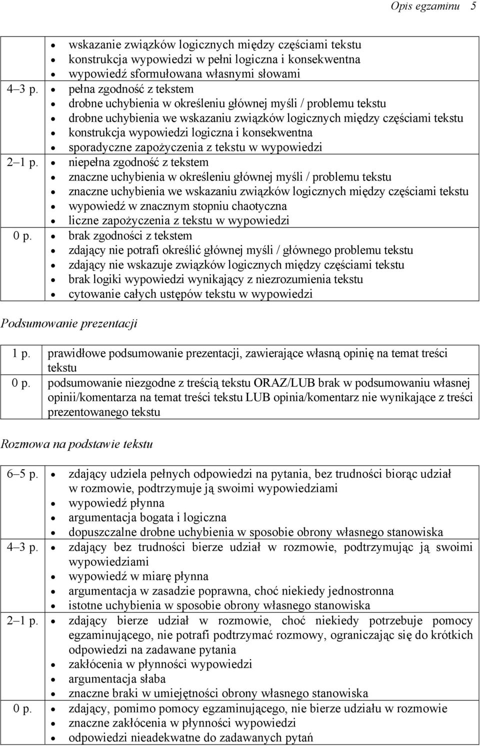 konsekwentna sporadyczne zapożyczenia z tekstu w wypowiedzi 2 1 p.