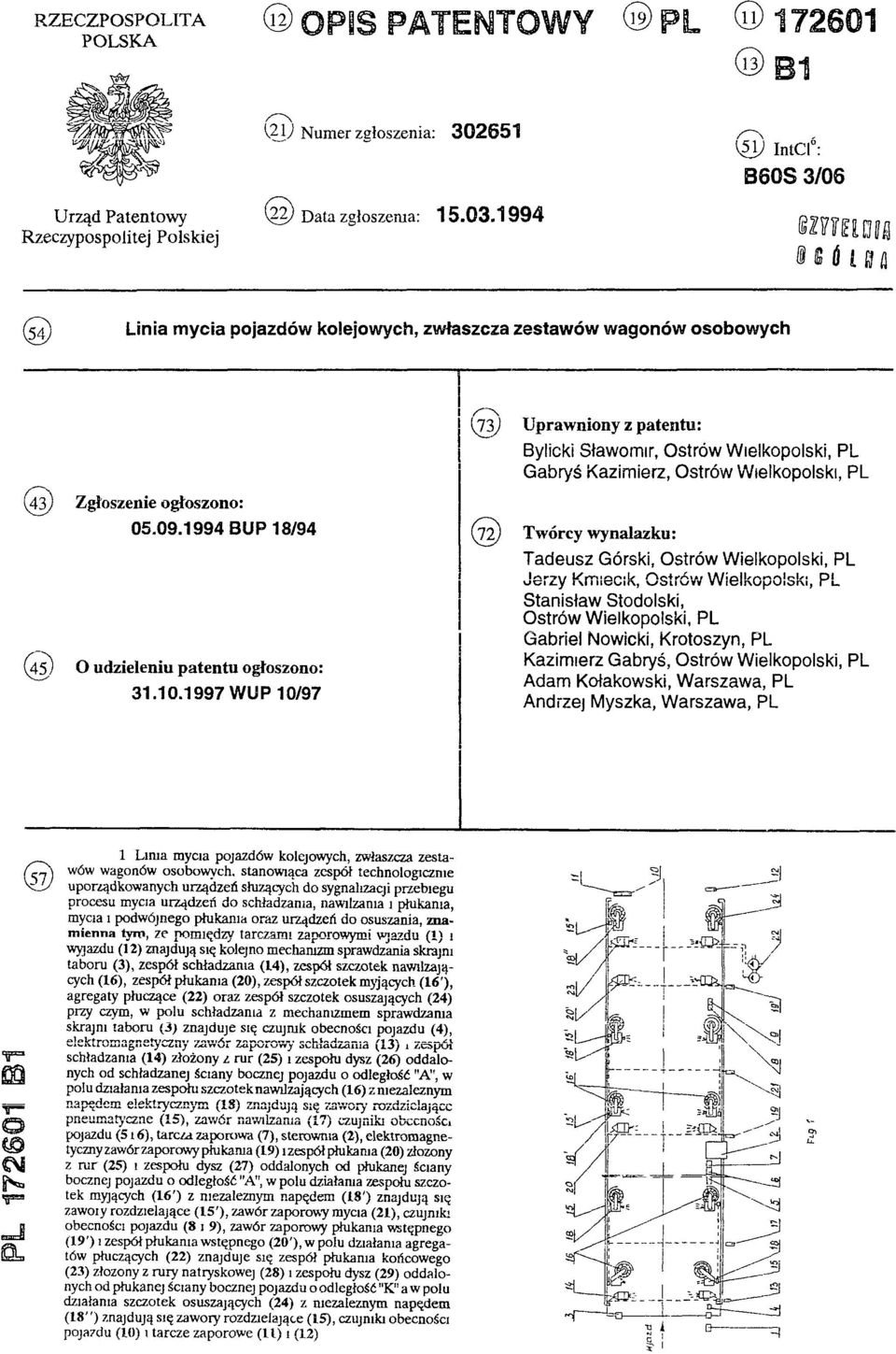 1994 BUP 18/94 (45) O udzieleniu patentu ogłoszono: 31.10.