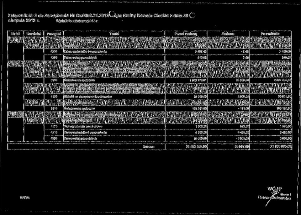 48 52 853 Pomoc społeczna Świadczenia rodzinne, świadczenia z funduszu alirnentacyjneego oraz składki na ubezpieczenia emerytalne i renlowe ^ ubezpieczenia 4461 106,15 2 061 455.