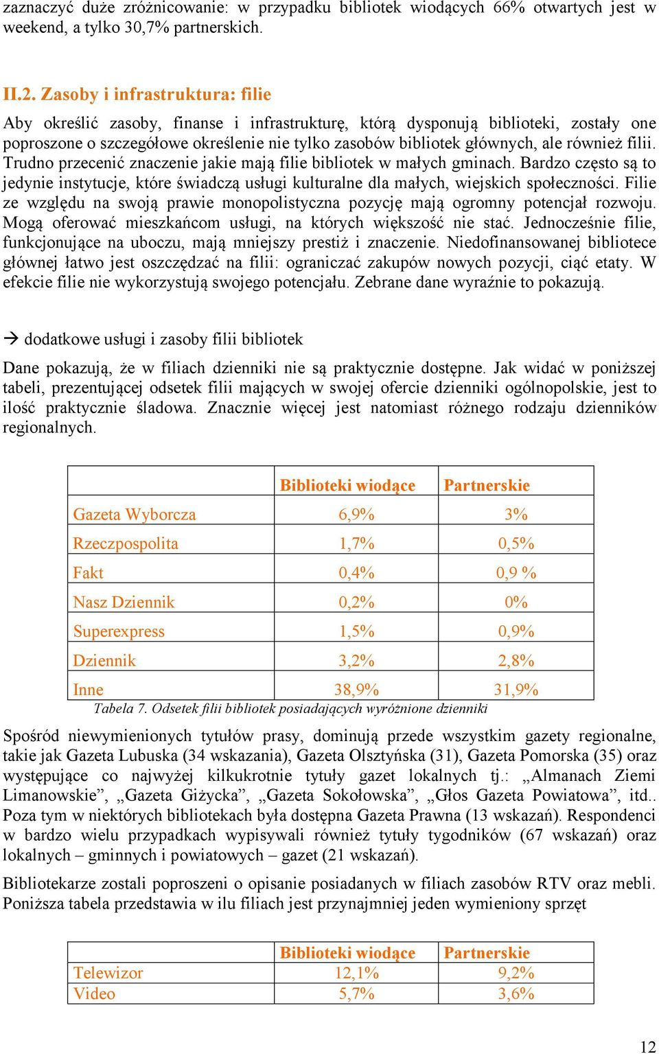 również filii. Trudno przecenić znaczenie jakie mają filie bibliotek w małych gminach. Bardzo często są to jedynie instytucje, które świadczą usługi kulturalne dla małych, wiejskich społeczności.