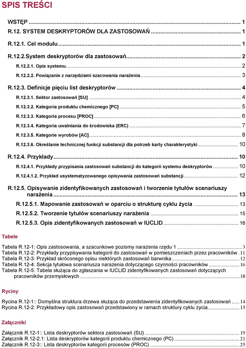 .. 7 R.12.3.5. Kategorie wyrobów [AC]... 8 R.12.3.6. Określanie technicznej funkcji substancji dla potrzeb karty charakterystyki... 10 R.12.4. Przykłady... 10 R.12.4.1. Przykłady przypisania zastosowań substancji do kategorii systemu deskryptorów.