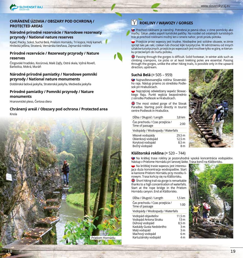 Vyšná Roveň, Barbolica, Mokrá, Muráň Národné prírodné pamiatky / Narodowe pomniki przyrody / National nature monuments Dobšinská ľadová jaskyňa, Stratenská jaskyňa, Medvedia jaskyňa Prírodné pamiatky