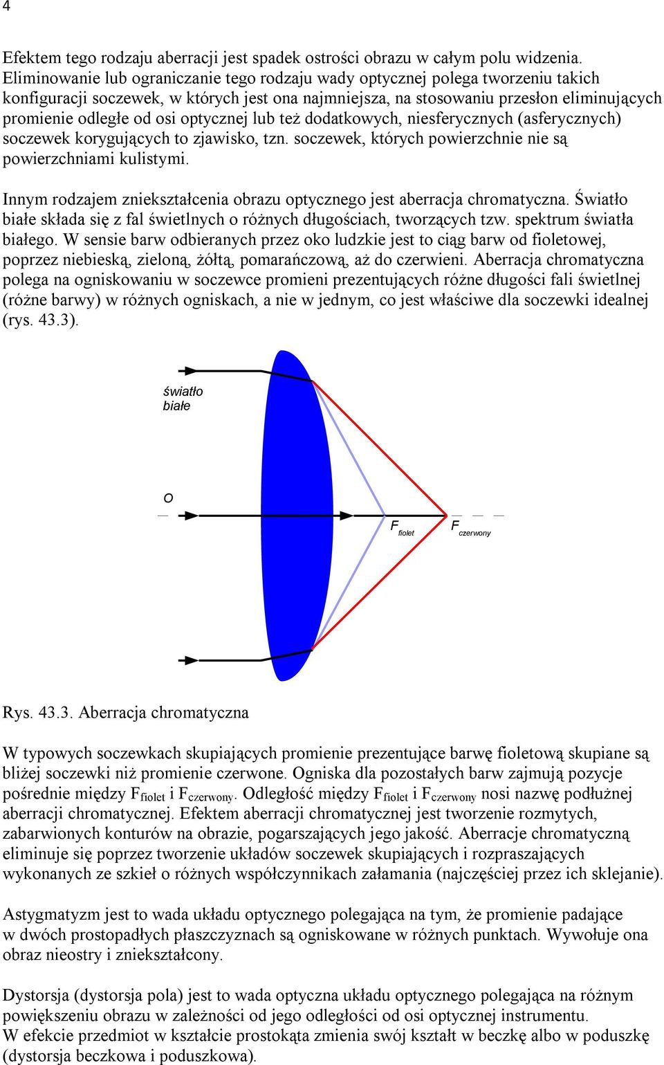 optycznej lub też dodatkowych, niesferycznych (asferycznych) soczewek korygujących to zjawisko, tzn. soczewek, których powierzchnie nie są powierzchniami kulistymi.