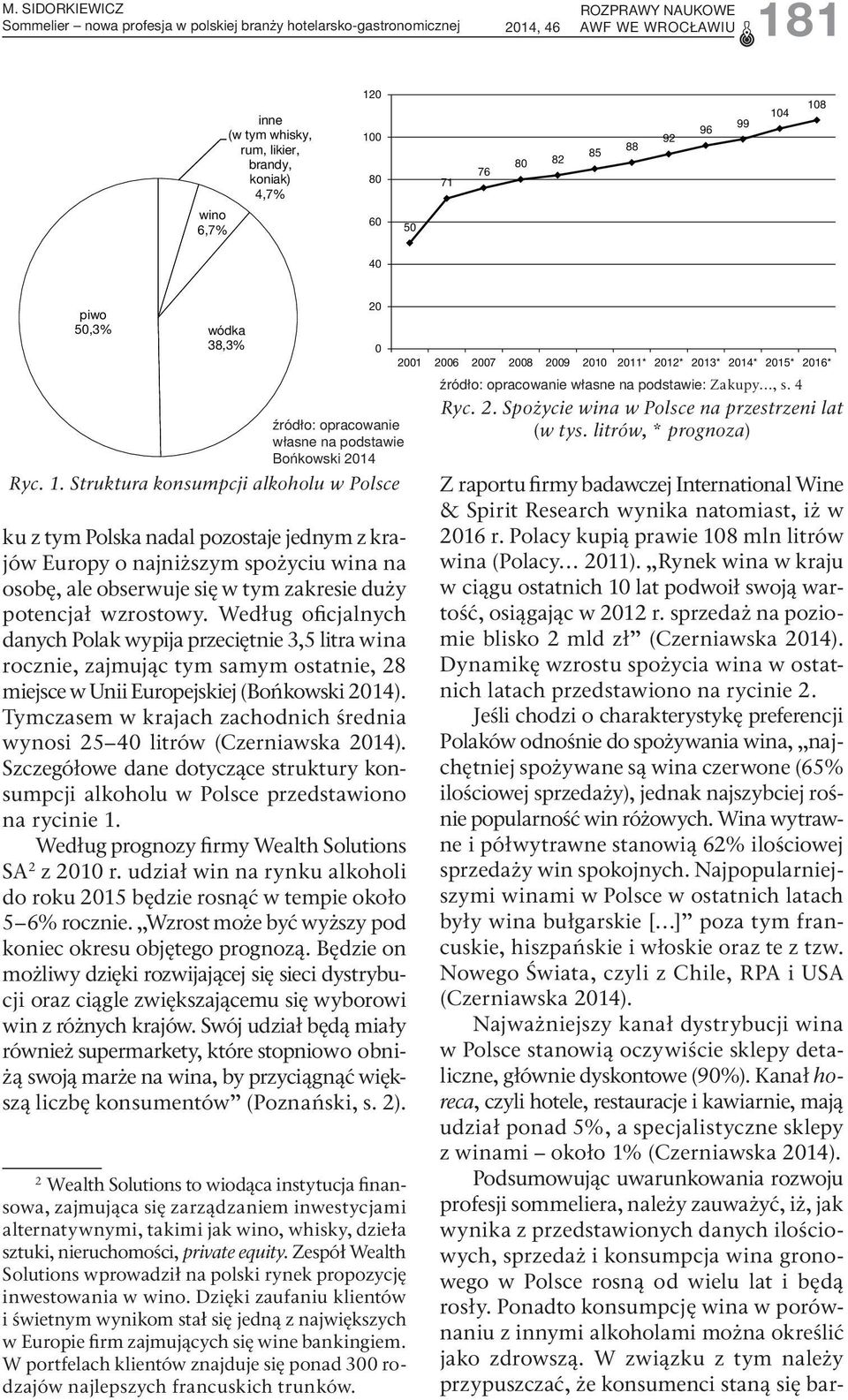 Struktura konsumpcji alkoholu w Polsce ku z tym Polska nadal pozostaje jednym z krajów Europy o najniższym spożyciu wina na osobę, ale obserwuje się w tym zakresie duży potencjał wzrostowy.