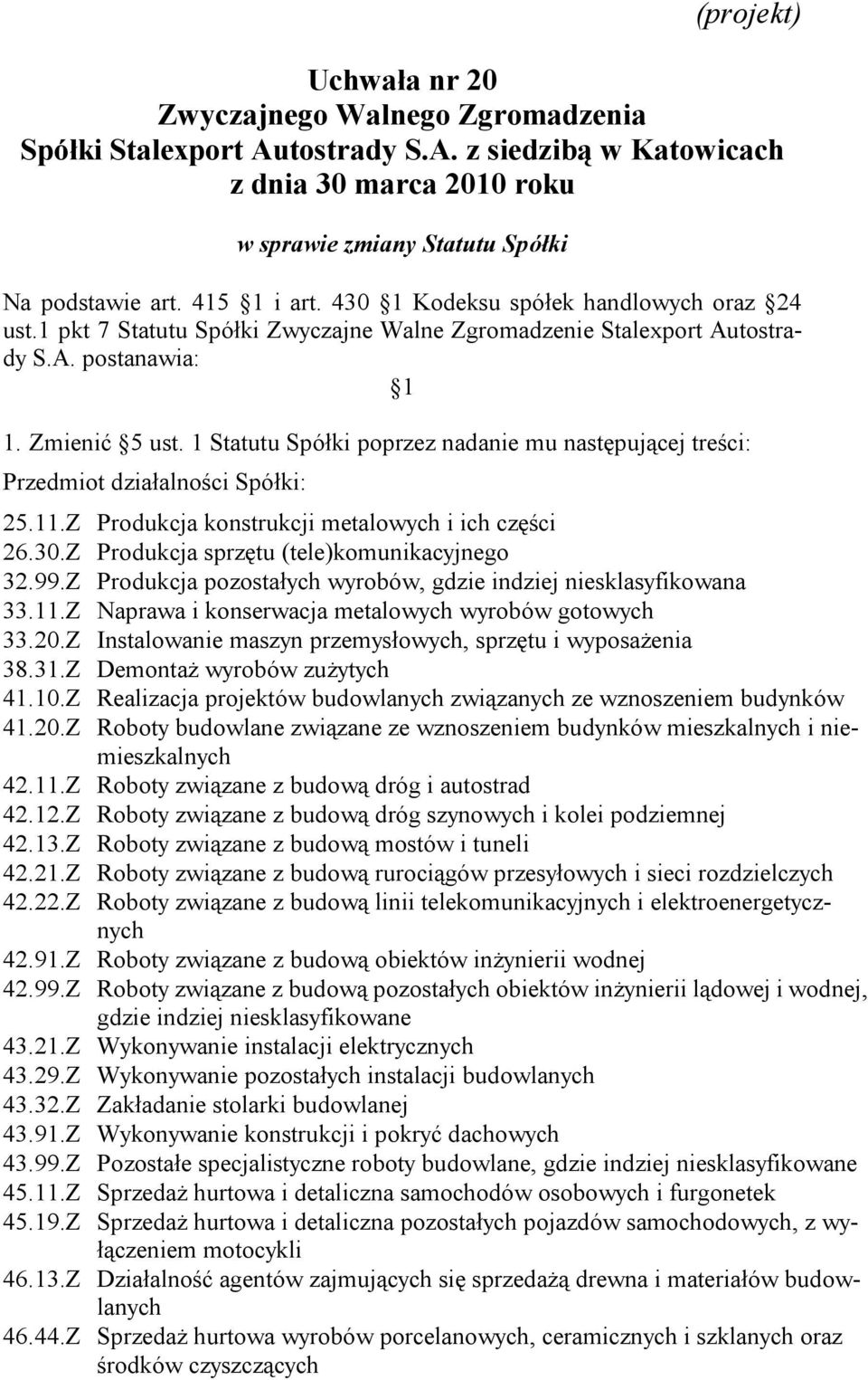 Z Produkcja sprzętu (tele)komunikacyjnego 32.99.Z Produkcja pozostałych wyrobów, gdzie indziej niesklasyfikowana 33.11.Z Naprawa i konserwacja metalowych wyrobów gotowych 33.20.