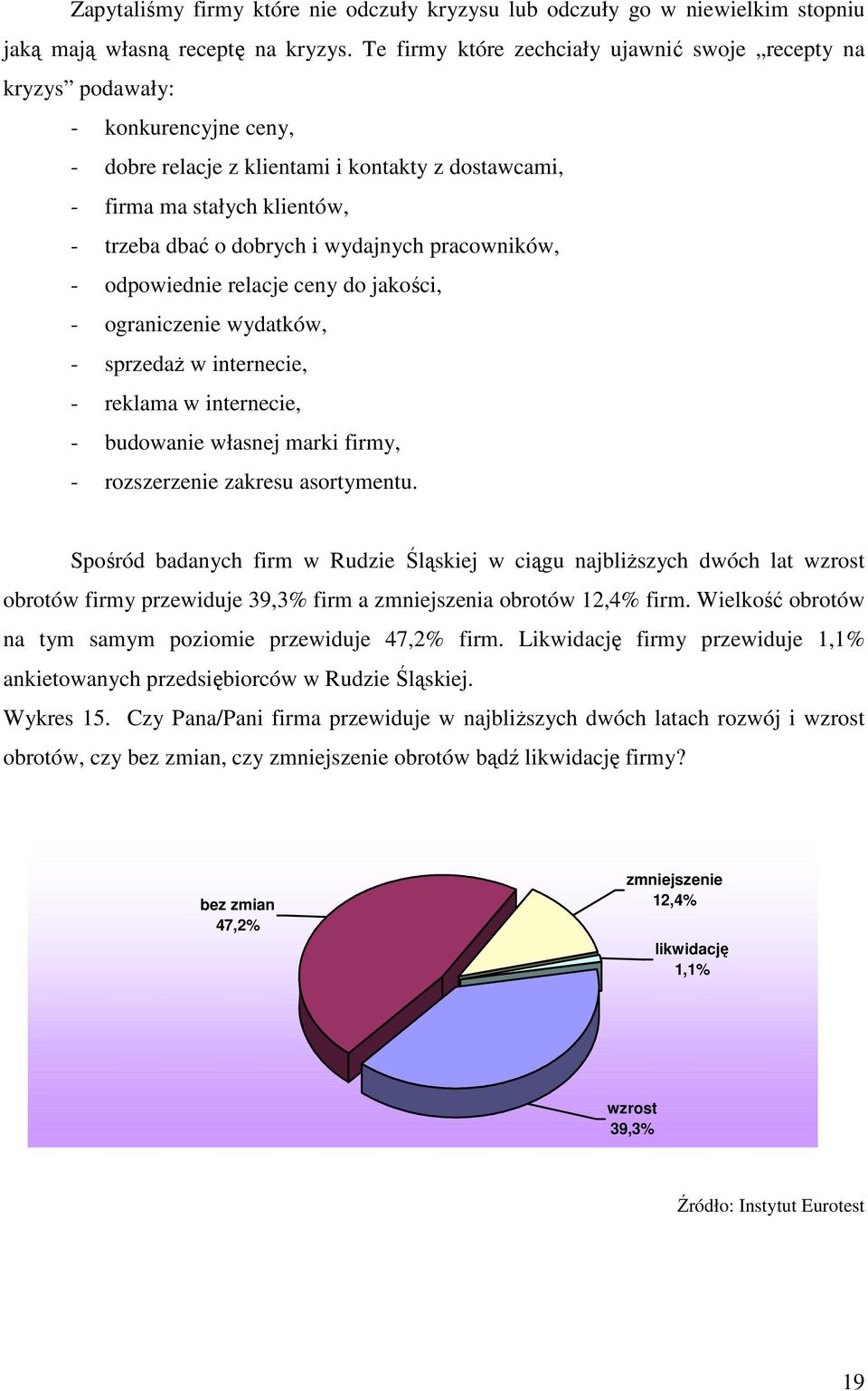 wydajnych pracowników, - odpowiednie relacje ceny do jakości, - ograniczenie wydatków, - sprzedaŝ w internecie, - reklama w internecie, - budowanie własnej marki firmy, - rozszerzenie zakresu