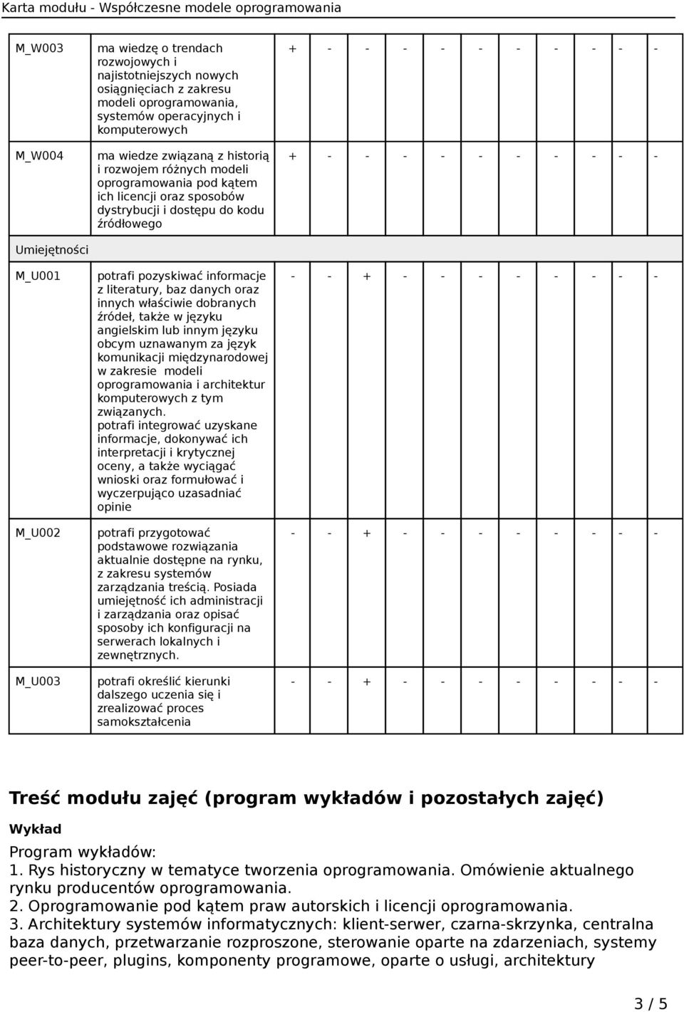 danych oraz innych właściwie dobranych źródeł, także w języku angielskim lub innym języku obcym uznawanym za język komunikacji międzynarodowej w zakresie modeli oprogramowania i architektur