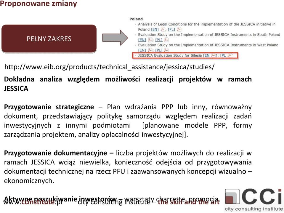 dokument, przedstawiający politykę samorządu względem realizacji zadań inwestycyjnych z innymi podmiotami [planowane modele PPP, formy zarządzania projektem, analizy opłacalności inwestycyjnej].