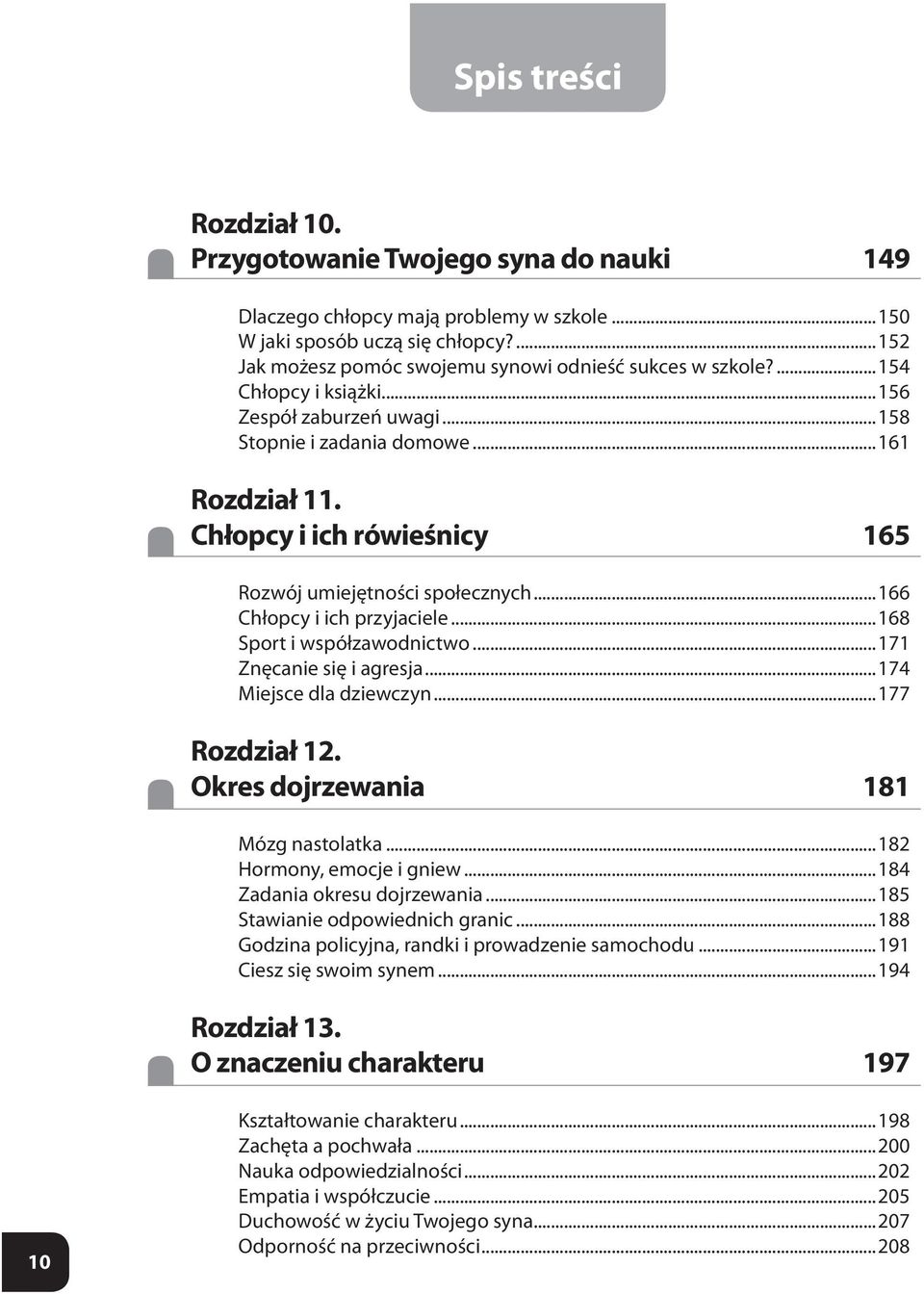 Chłopcy i ich rówieśnicy 165 Rozwój umiejętności społecznych...166 Chłopcy i ich przyjaciele...168 Sport i współzawodnictwo...171 Znęcanie się i agresja...174 Miejsce dla dziewczyn...177 Rozdział 12.