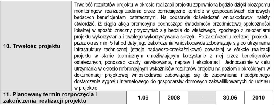 Na podstawie doświadczeń wnioskodawcy, należy stwierdzić, iż ciągła akcja promocyjna podnosząca świadomość przedmiotową społeczności lokalnej w sposób znaczny przyczyniać się będzie do właściwego,