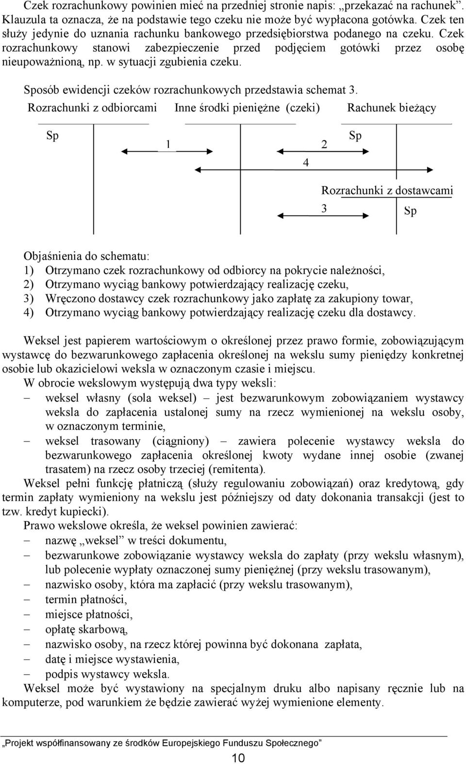 w sytuacji zgubienia czeku. Sposób ewidencji czeków rozrachunkowych przedstawia schemat 3.