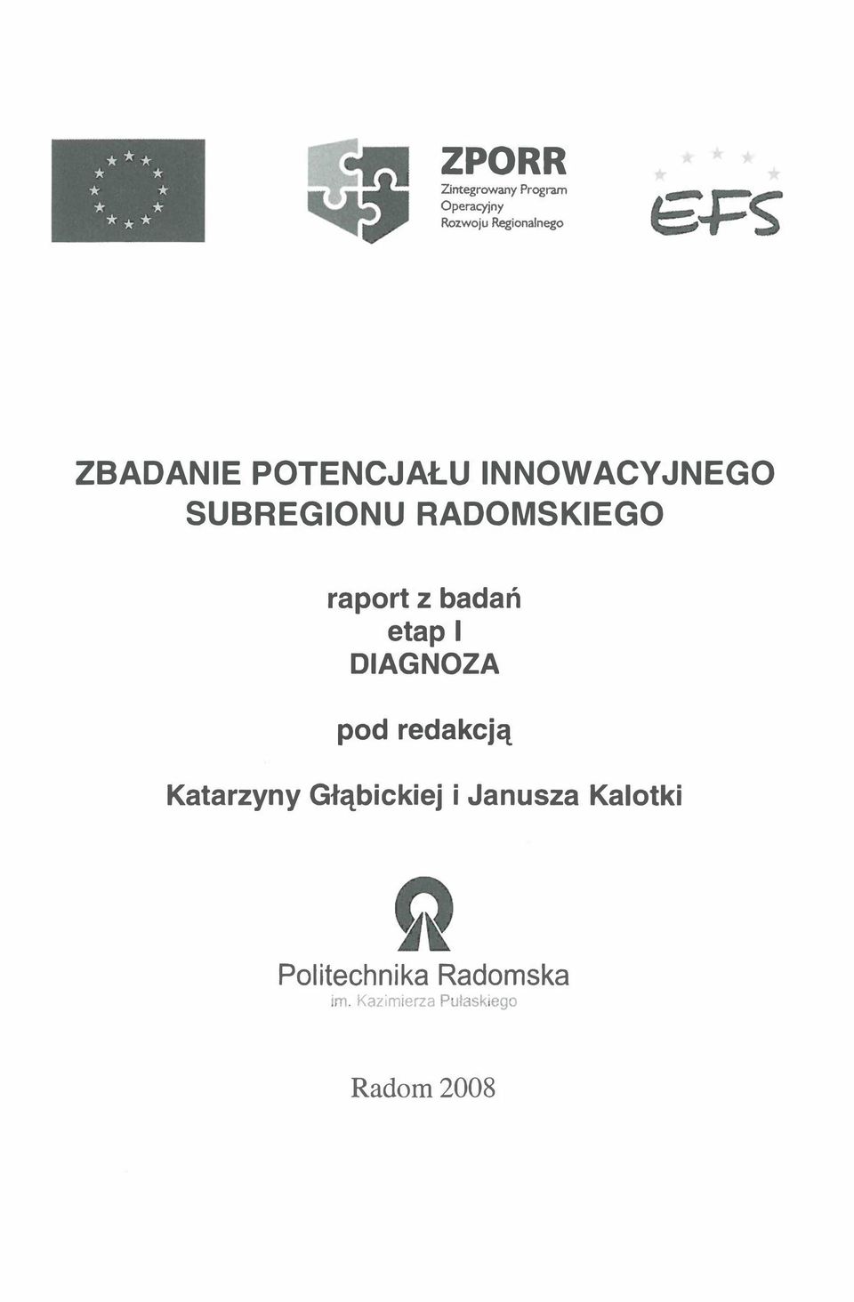 RADOMSKIEGO raport z badań etap I DIAGNOZA pod redakcją Katarzyny