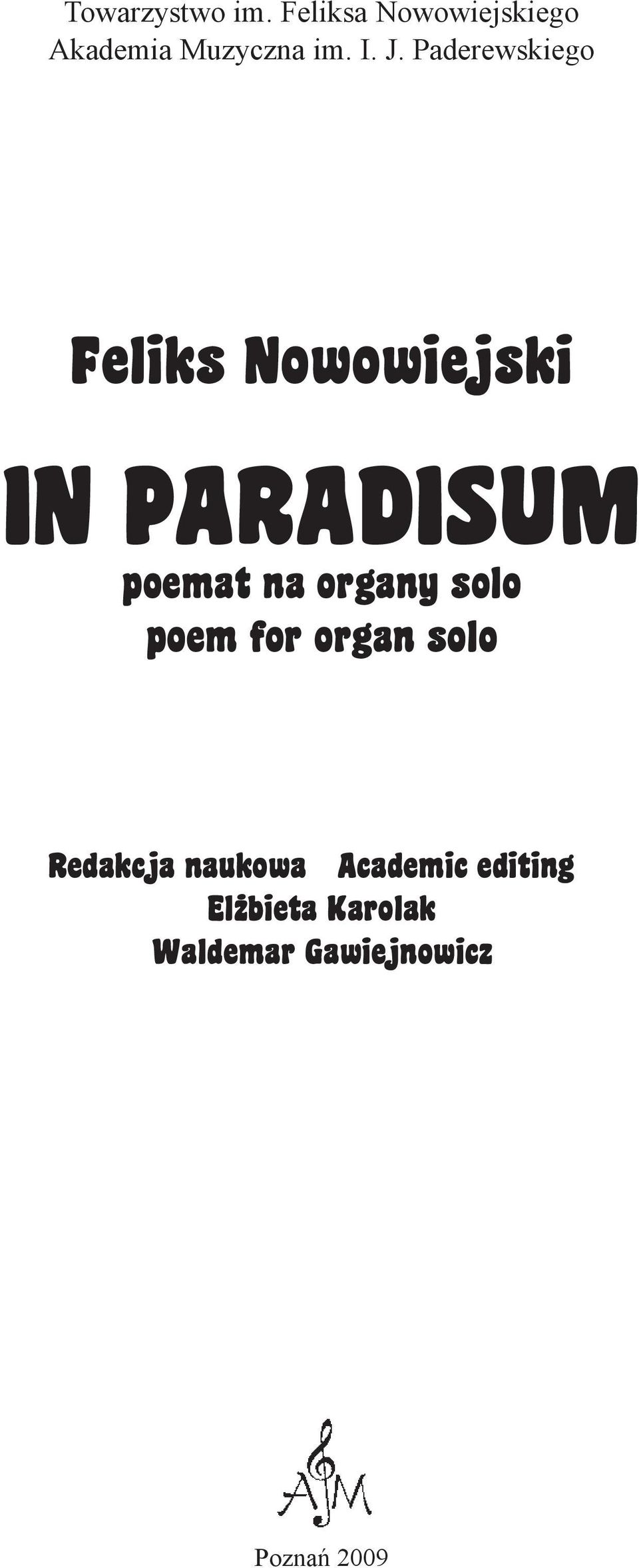 na organy solo oem for organ solo Redakcja naukowa Academic