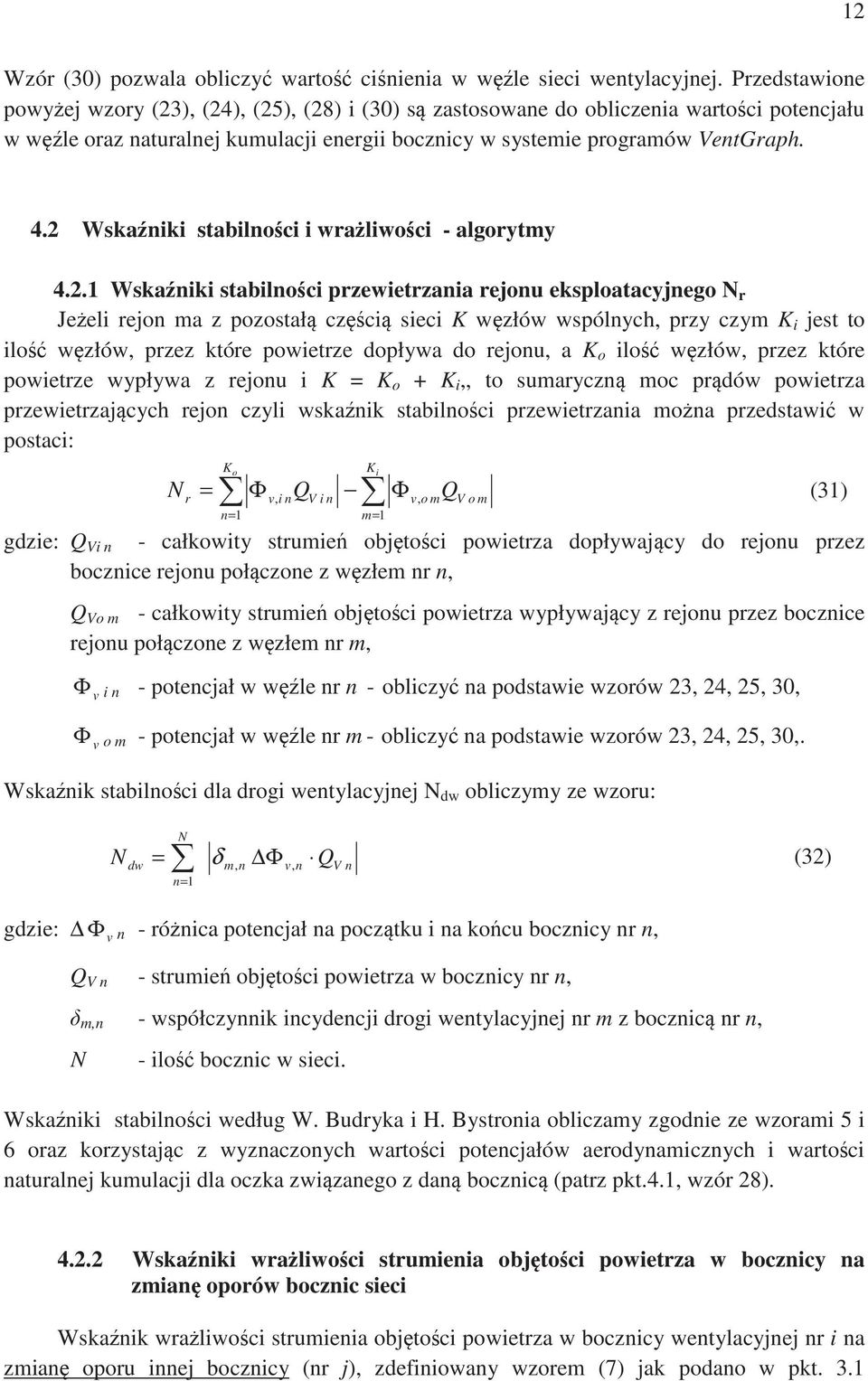 Wskaniki stabilnoci i wraliwoci - algorytmy 4.