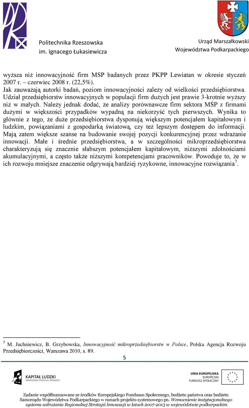 Należy jednak dodać, że analizy porównawcze firm sektora MŚP z firmami dużymi w większości przypadków wypadną na niekorzyść tych pierwszych.