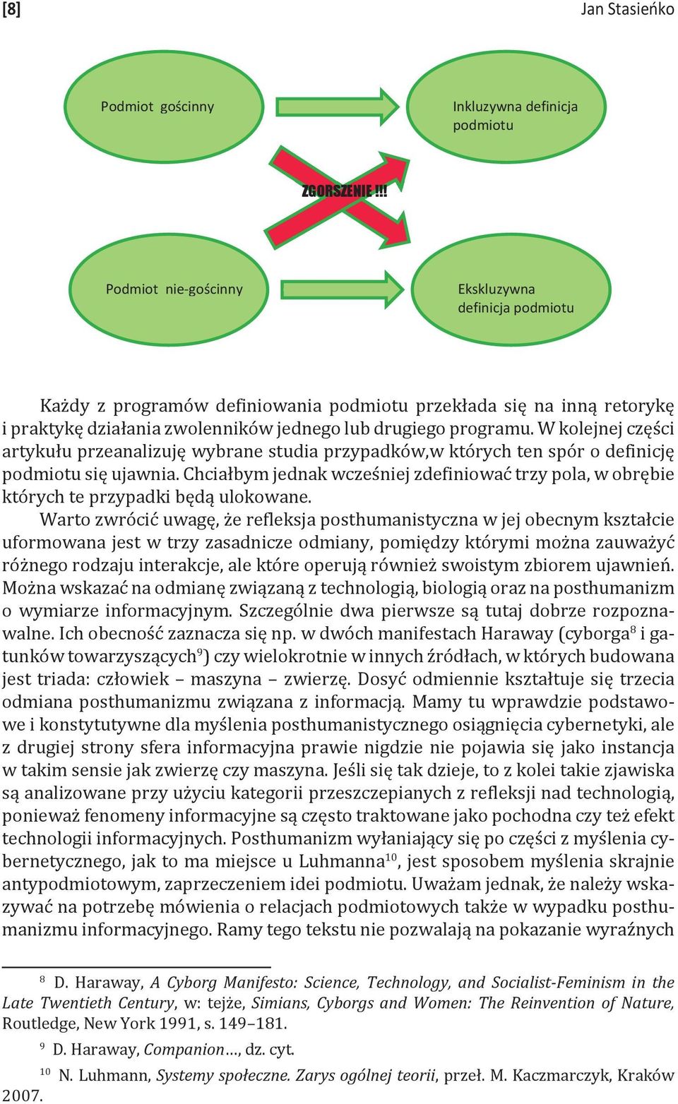 W kolejnej części artykułu przeanalizuję wybrane studia przypadków,w których ten spór o definicję podmiotu się ujawnia.