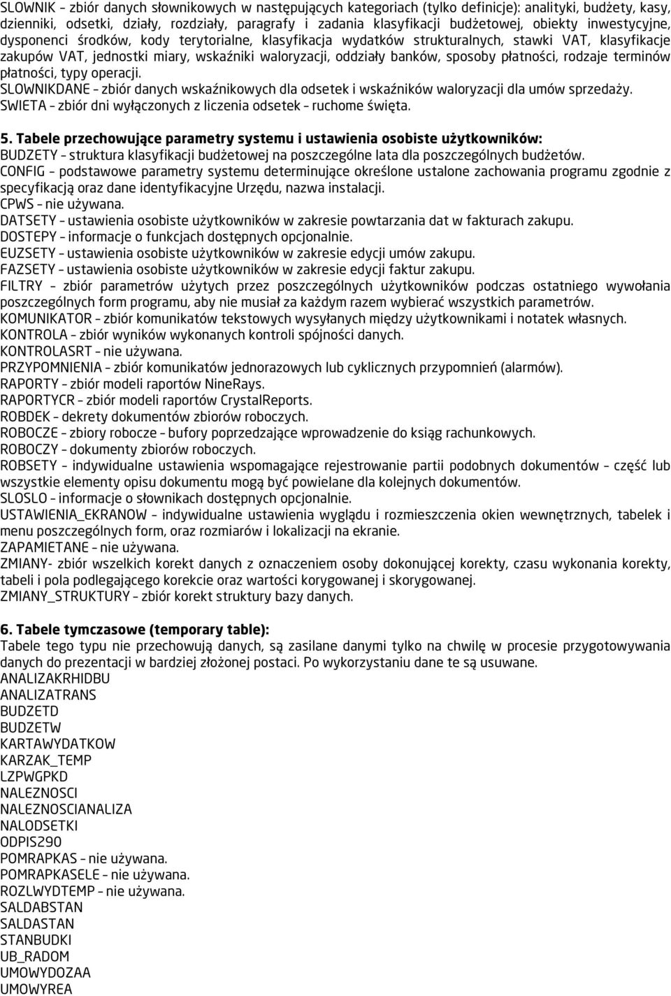 płatności, rodzaje terminów płatności, typy operacji. SLOWNIKDANE zbiór danych wskaźnikowych dla odsetek i wskaźników waloryzacji dla umów sprzedaży.