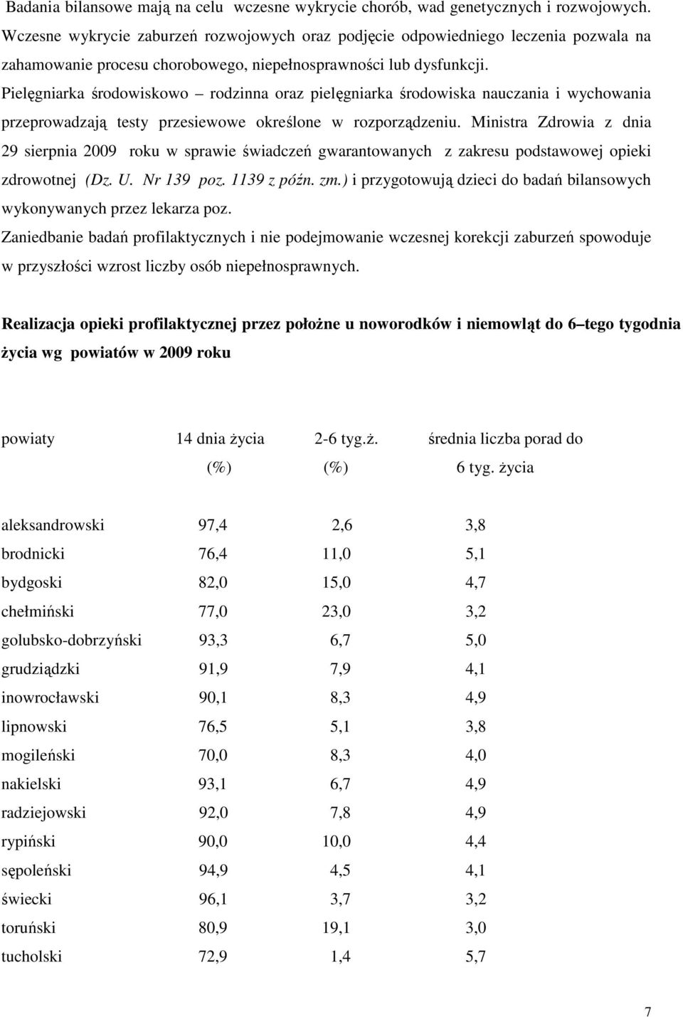 Pielęgniarka środowiskowo rodzinna oraz pielęgniarka środowiska nauczania i wychowania przeprowadzają testy przesiewowe określone w rozporządzeniu.